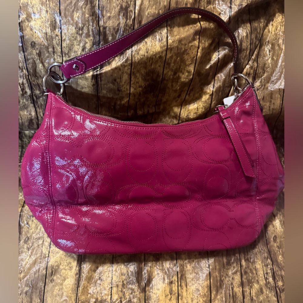 NWT Coach Pink Glossy Shoulder Bag - Picture 6 of 9